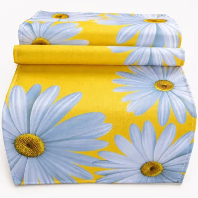 Produktbild von Tischläufer 40x140 cm Gelb Tischdecke modern Margeriten Frühling Sommer Garten