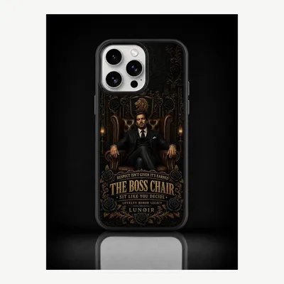 Produktbild von iPhone 15 Pro Max Hülle Handyhülle Schutzhülle Case mit Chefsessel Motiv – LUNØIR ©