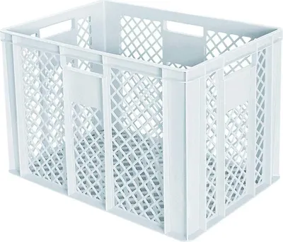 Produktbild von 30 Stück Eurobehälter durchbrochen/Bäckerkiste, LxBxH 600 x 400 x 410 mm, PE-HD, lebensmittelecht, weiß, Palettenware