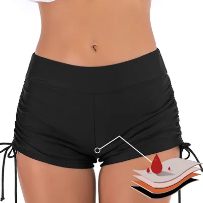 Productafbeelding van Damesbroek voor sport, geschikt voor zwemmen, met hoge taille, 4-laags, lekbestendig, geschikt voor onder een bikini