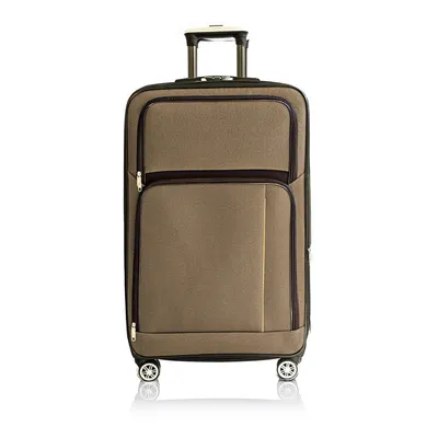 Produktbild von Kofferset 3-teilig | Weichschale Reisekoffer mit 4 Rollen & Zahlenschloss | Trolley Set M/L/X ineinander stapelbar | Leichtes Reisegepäck - Hellbraun