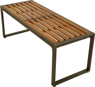 Hockerbank 2-sitzer 61 x 67 x 87 cm Akazie Stahl