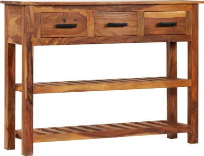 Zdjęcie produktu dla Szafka z 3 szufladami, 110 x 30 x 80 cm, lite drewno akacjowe