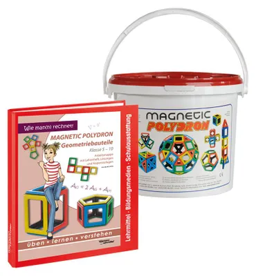 Produktbild von Magnetic Polydron 3D-Geometriebauteile Klassensatz B 184 Teile
