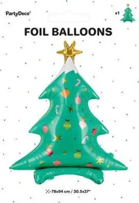 Zdjęcie produktu dla PARTYDECO Stojący balon foliowy Choinka 78x94cm mix 83575