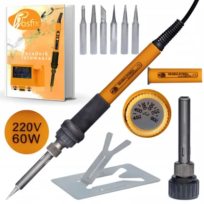 Produktbild von Rosfix Orange Pitbull OP60W – Präzisionslötkolben Set | 60W, 220V, Temperaturbereich 200-450°C, 90cm Kabel | Elektronikreparatur