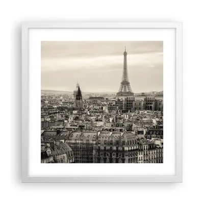 Produktbild von Gerahmtes Poster - Weißer Rahmen - Paris Stadt Zuhause - 40x40 cm - Wand Bild - Wanddeko - Wandbilder - Kunstposter - Wandposter - Bilderrahmen - Bilder - Kunstdruck - Wandbild - P2WAC40x40-3615