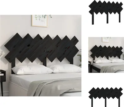Immagine prodotto di vidaXL Testata del letto nera 141x3x80,5 cm in legno di pino massiccio - Testate e piedi