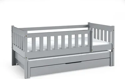 Produktbild von FURNLUX Kinder Einzelbett Nela Grau 80x160cm / Hauptfarbe: Grau / Abmessungen: 86 x 75 x 168 cm