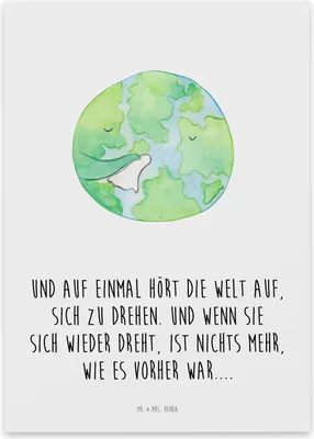 Produktbild von Mr. & Mrs. Panda Trauerspruchkarte Welt Weinen - Weiß - Veränderung, Beileid, Beileidskarte, Trauer, Trauerkarte, Anteilnahmekarte, Kondolenzkarte, Abschiedskarte, Karte