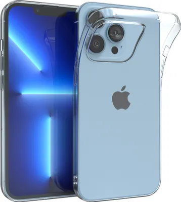 Produktbild von EAZY CASE Hülle kompatibel mit Apple iPhone 13 Pro Schutzhülle Silikon, Ultra dünn, Slimcover, Handyhülle, Silikonhülle, Backcover, Durchsichtig, Klar Transparent