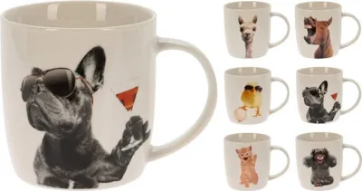Zdjęcie produktu dla Kubek porcelanowy 340ml ZVIERA mix dekorów