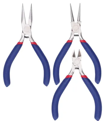 Produktbild von 3-teiliges Zangenset für DIY, Basteln und Schmuckherstellung: Seitenschneider, Spitzzange