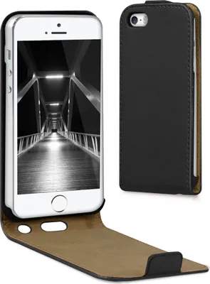 Produktbild von kwmobile 17251.01, Flip case, Apple, iPhone SE / 5 / 5S, 10,2 cm (4"), Schwarz