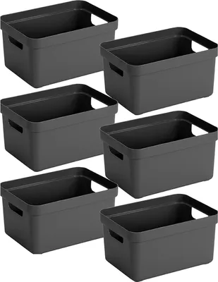 Produktbild von Sunware Home Storagebox Anthrazite 13 Liter - Set von 6 Teilen