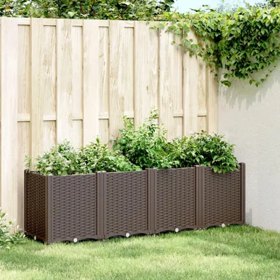 Obrázek produktu pro Zahradní truhlík světle šedý pp Hnědá / 160 x 40 x 53 cm