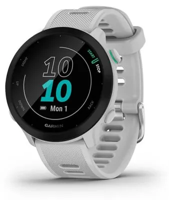 Produktbild von GPS-Smartwatch Garmin Forerunner 55 Weiß-Herzfrequenz, HIIT, PacePro, Coach