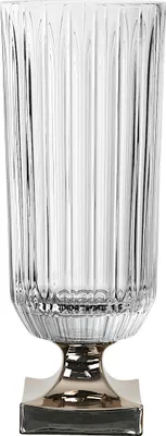Produktbild von NACHTMANN 104165 MINERVA Vase mit Fuß PLATIN 40 cm