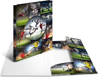 Produktbild von Sammelmappe A4 Football Karton Packung mit 3 Stück