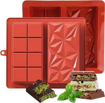Immagine prodotto di Set da 2 stampi per cioccolato in acciaio inossidabile, profondi e antiaderenti