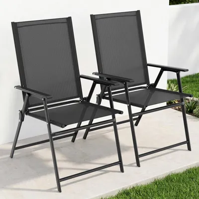 Productafbeelding van Clevich tuinstoelen, set van 2, balkonstoelen met hoge rugleuning, inklapbaar, campingstoelen