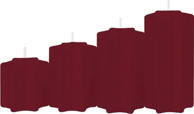 Produktbild von 4er Set Sternkerzen abgestuft Bordeaux Ø 5 cm