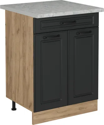 Image de Meuble cuisine Vicco R-Line Anthracite campagne 60cm PT Marbre, Model 53908