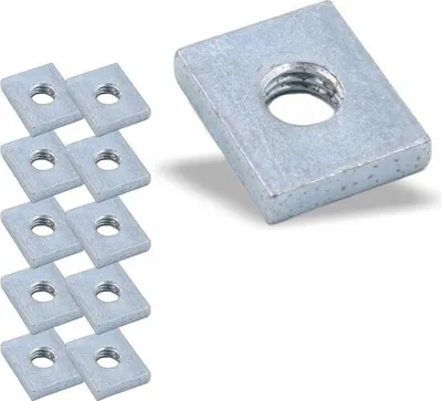 Produktbild von 10x Nutenstein | Gewindeplatte 19x16x4 mm M8 Gewinde mittig | Stahl galvanisch verzinkt