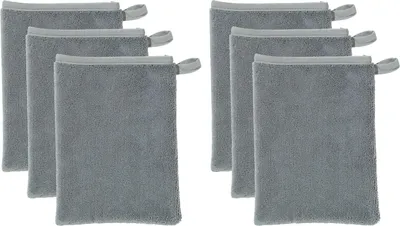 Produktbild von Erwin Müller Abschminkhandschuh 6er-Pack grau 15x21 cm