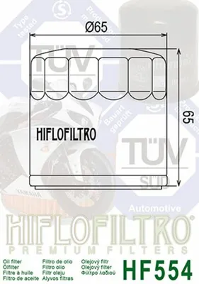 Immagine prodotto di HIFLOFILTRO Filtro olio - HF554 MV Agusta