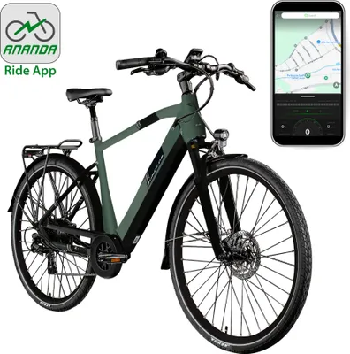 Produktbild von Zündapp Z810 E Bike Trekkingrad Herren ab 75 cm mit 8 Gängen Beleuchtung StVZO Elektrofahrrad 550 Wh dunkelgrün metallic