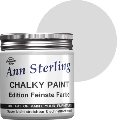 Produktbild von Ann Sterling Kreidefarbe Shabby Chic Farbe: 250ml. Lack Chalky Paint - Perlgrau