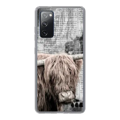 Produktbild von MuchoWow® Handyhülle Schutzhülle Hülle für Samsung Galaxy S20 FE Schottischer Hochländer - Vintage - Text Silikon Softcase Handy Hülle - Abdeckung