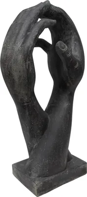 Produktbild von Asiastyle 2 Hände auf Sockel stehend abstrakte Skulptur Kunstfigur 100 cm Steinguss antikfinish