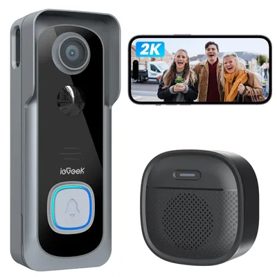 Produktbild von 2K Video Türklingel mit Kamera Akku Kabellose Türglocken Funkklingel mit Gong IP66