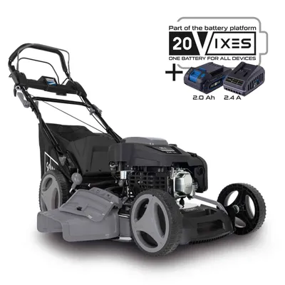Produktbild von Scheppach Benzin Rasenmäher PLM530-225E - 6PS | 53cm Schnittbreite | E-Start | Radantrieb | 65 Liter Fangkorb