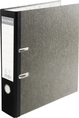 Produktbild von Exacompta 20x Ordner Wolkenmarmor 2Ring 80mm Rücken farbig A4 schwarz 9074B