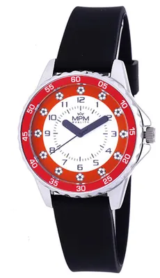 Produktbild von MPM-Quality Kinderuhr Soccer Balls Legierung Silber Silikonarmband 5 ATM