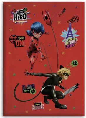 Produktbild von Miraculous Ladybug Cat Noir Kinder Fleecedecke leichte Kuscheldecke 100x140 cm
