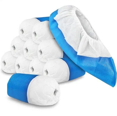 Produktbild von Famanu Schuhüberzieher 100 Stück - Wiederverwendbar, rutschfeste Sohle, extra stark, wasserfest, Einheitsgröße