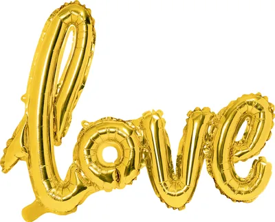 Image de Ballon en plastique écriture Love 73x59cm or
