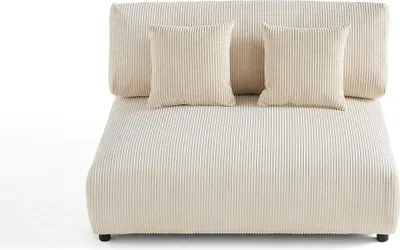 Image de Lisa Design Garance - module d'assise 2 places - en velours côtelé , Beige