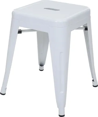Produktbild von Hocker MCW-A73, Metallhocker Sitzhocker, Metall Industriedesign stapelbar  weiß