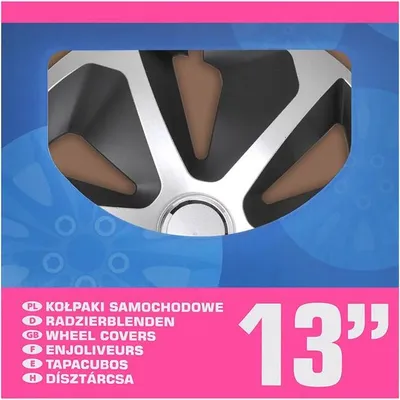 Obrázek produktu pro Sada krytů kol Roco stříbrná/černá 13" 4 kusy ve vitrínce