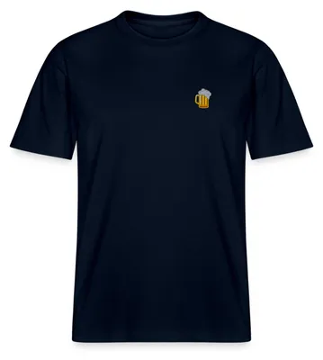 Produktbild von Spreadshirt Bier Stickerei Relaxed Fit Uni T-Shirt, XXL, Navy