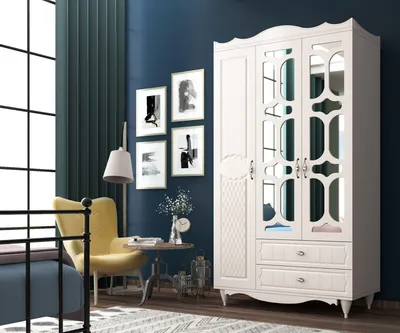 Image de Skye Decor, modèle Rb-047, armoire, blanc mat, panneau de particules, 105 x 190 x 52 cm
