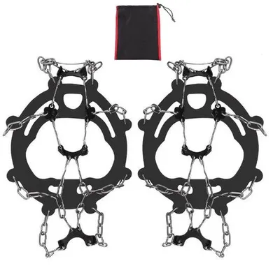 Immagine prodotto di Ramponi da terreno per neve e ghiaccio, antiscivolo, in acciaio inossidabile, Microspikes unisex, per escursionismo, arrampicata, pesca, corsa, 8 punte in acciaio