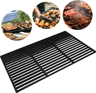 Image de Grille de barbecue en fonte émaillée Grille de barbecue Pour barbecue Pour barbecue au charbon de bois (60 x 40 cm)