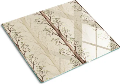Obrázek produktu pro Kryt varné desky – Kryt na indukční desku – Ochranná skleněná deska – 60x52 cm – Skleněné ochranné desky na sporák –Tvrzené sklo –Stromy