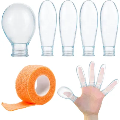 Wasserdichte Fingerhülsen, 5 Stück, Silikon, transparent